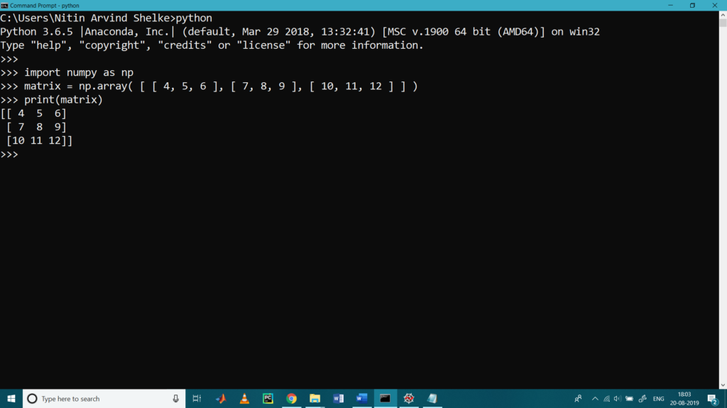 Matrix Operations with Python NumPy 1